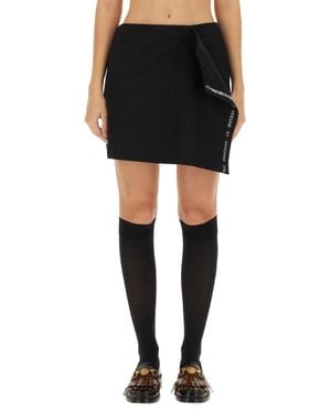 Moschino Wool Wrap Skirt - Black