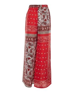 P.A.R.O.S.H. P. A.R. O.S. H. Wide-Leg Pants With Elasticated Waist And Bandana Print - Red