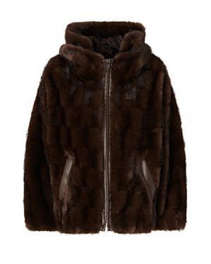 Pinko Aspen Hooded Puffer Jacket - Brown