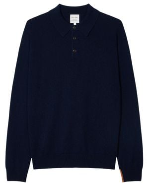 Paul Smith 100% Cashmere Polo Shirt - Blue