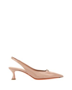 Santoni Solid Pointed Tow Pumps - Pink