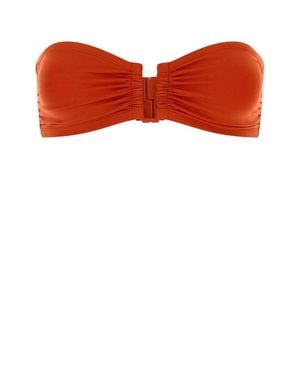 Eres Coral Stretch Nylon Triangle Show Bikini Top - Red
