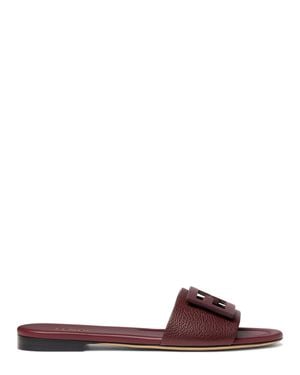 Fendi Wide-Band Slide Sandals With Ff Baguette Motif - Brown