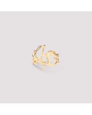 Saint Laurent Cassandre Scarf Ring - Metallic