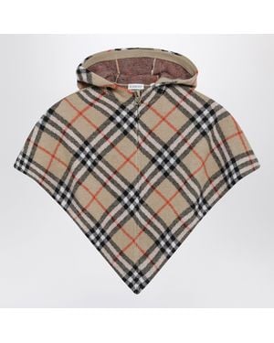 Burberry Checked Wool Cape - Metallic