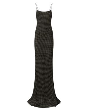 ANDAMANE Thin Strap Square Neck Mermaid Dress With Deep Scoop Back - Black