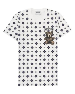 Moschino Printed Crew Neck T-Shirt - White