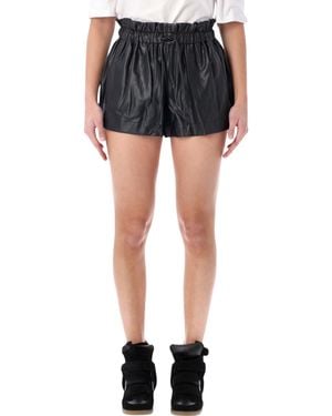 Isabel Marant Marant Étoile Naline Faux Leather Shorts - Black