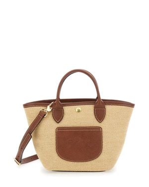 Longchamp Leather Handle Shopper Handbag For - Brown