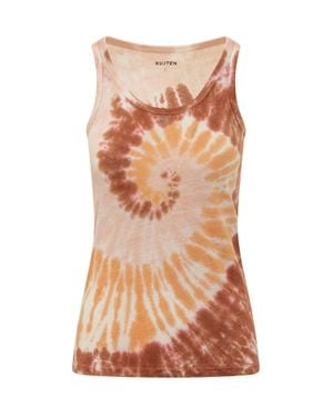 Kujten Sleeveless Mini Top With Stylish Tie Detail - Brown