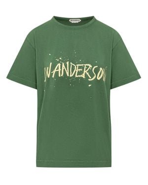 JW Anderson J. W. Anderson Logo Print T-Shirt - Green