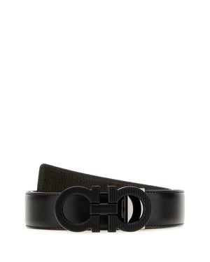 Ferragamo Salvatore Leather Reversible Belt - Black