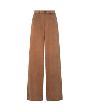 Pinko Palazzo Cupro-Blend Wide-Leg Pants - Brown