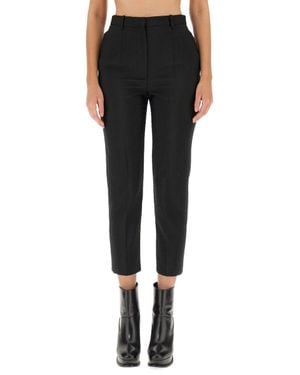 McQueen Cropped Straight Pants - Black