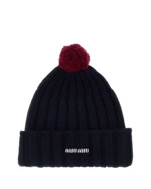 Miu Miu Mini Cashmere Beanie Hat - Blue