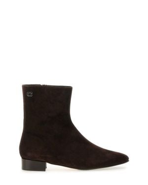 CAREL PARIS Aiglon Zip Suede Ankle Boots - Black