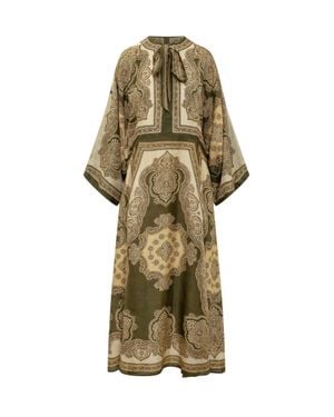 Zimmermann Mini Silk Suit Tunic With Artistic Print - Multicolor