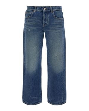 Roy Rogers Denim Jeans With Back Logo Patch And Faded Wash - Blue