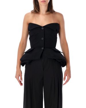 Magda Butrym Rose Peplum Corset - Black