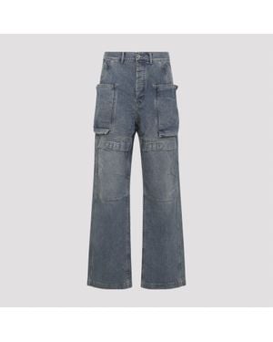 Rick Owens Stefan Cargo Cotton Pants - Blue