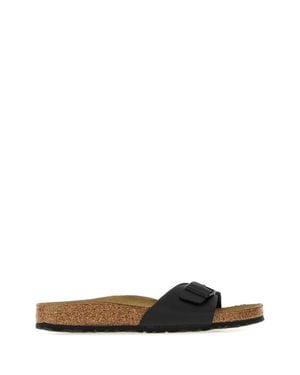 Birkenstock Madrid Slip-On Leather Slippers For - Black