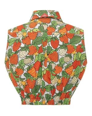 ALESSANDRO ENRIQUEZ Stylish Short-Sleeve Shirt With Fruit Print - Gray