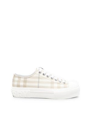 Burberry Check Sneakers - White