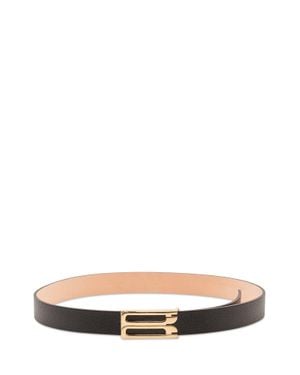 Victoria Beckham Classic Leather Belt - White