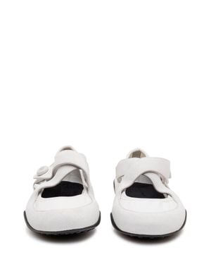 Tory Burch Jane Romand Sport Flats - White
