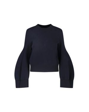 Sacai Cropped Mock Neck Sweatshirt - Blue