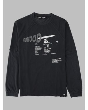Palm Angels Charcoal Distressed Graphic Long-Sleeve T-Shirt - Black