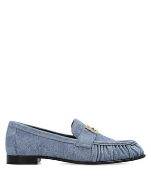 Fendi Round Toe Handbaguette Flat Shoes - Blue