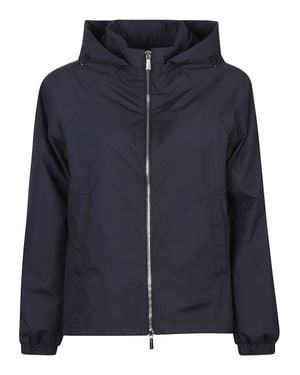 Moorer Zip-Up Hooded Jacket - Black