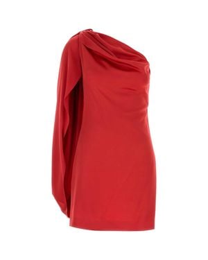 Stella McCartney Satin One-Shoulder Mini Dress - Red