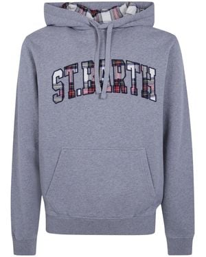 MC2 Saint Barth Tribeca Tartan-Patch Logo-Embroidered - Gray