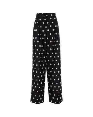 Fendi Silk Wide-Leg Pant - Black