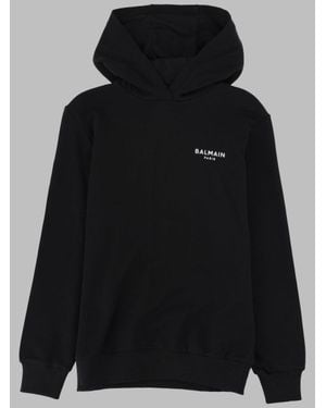 Balmain Mini Textured Sweatshirt For Kids - Black