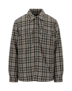 Woolrich Plaid Wool Shirt Jacket - Gray