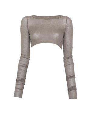 Rick Owens Ls Crop T - Gray