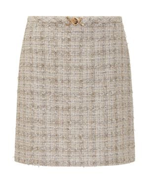 Versace Tweed Mini Skirt - Natural