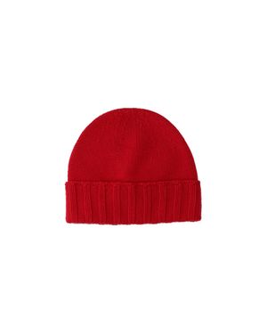 Drumohr Ribbed Knit Beanie - Red