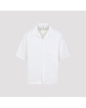 CASABLANCA Mnogram Cotton Short Sleeves Shirt - White
