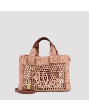 Chloé Mini Raffia And Buffalo Leather Shoulder Bag - Brown