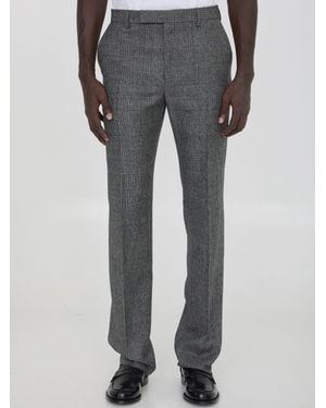 Celine Wool Blend Straight-Leg Pants - Gray