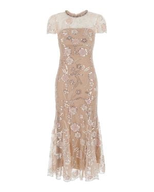 Self-Portrait Self-Portrait All-Over Sequin-Embellished Dress - Natural