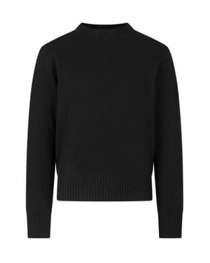 Ami Paris Tonal Crewneck Sweater - Black