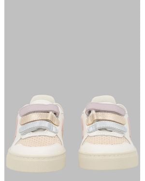 Veja Mini V-10 Leather Sneakers For Kids - Natural