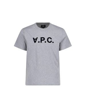 A.P.C. A. P.C. Organic Cotton Crewneck T-Shirt For - Gray