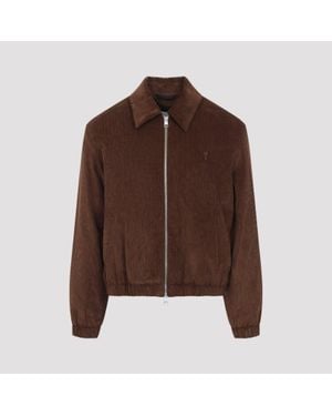 Ami Paris Adc Zipped Jacket - Brown