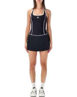 Amiri Mini Halter Pleated Dress - Black